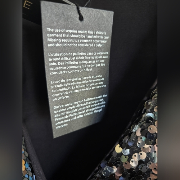 NWT! RACHEL ZOE, Muse V Neck Dress,  Silver & Black Sequin, Size 8, $445 - Picture 10 of 11